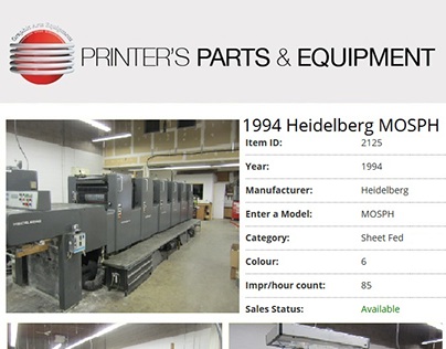 1994 Heidelberg MOSPH by Printers Parts & Equipment