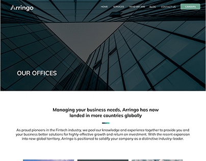 Final Design Iteration for Our Offices page | ARRINGO