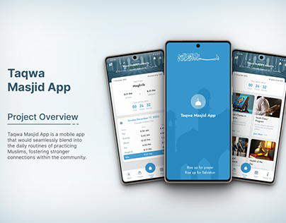 Taqwa Masjid App - Mobile App Design