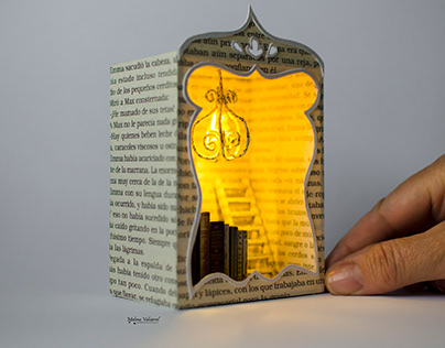 Miniature Library - Mini Bookshelf - Paper Art