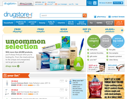 drugstore.com redesign