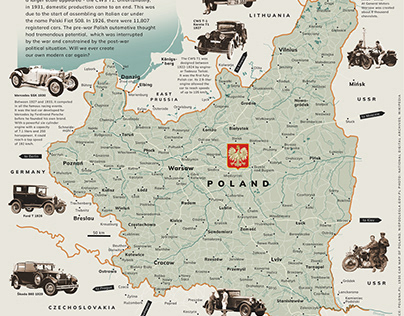 Car map of Poland 1930 Polish Roads