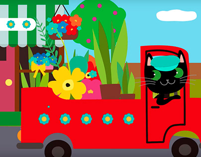 Truck-animated cartoon song illustrations