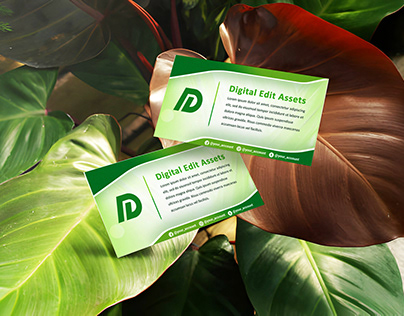Business Card Mockup PSD Free: Green Elegance