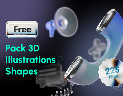 Free Pack 3d illustrations & Shapes