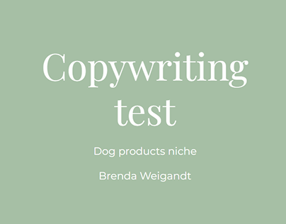 Copywriting test "Dog products niche"