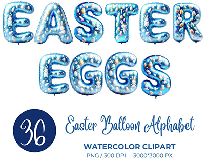Easter Eggs Balloon Alphabet