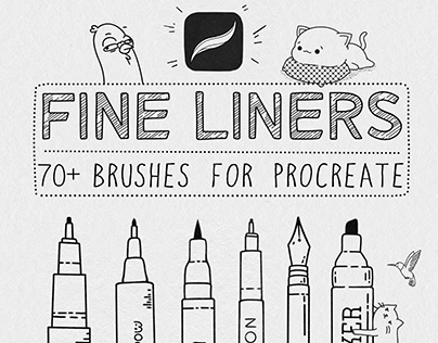 Fine Liner Brushes for Procreate (75 brushes)