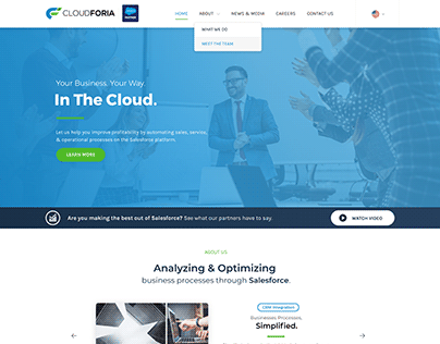 Cloudforia - Homepage & UI Design for Desktop