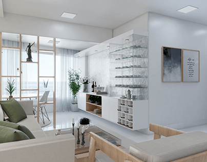 Decoração de interiores apartamento minimalista