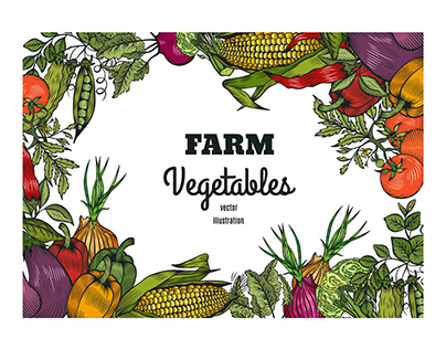 Farm vegetables illustration
