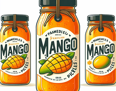 Bottel Label Design for Mango Pickles