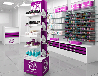 Stand for displaying cosmetics. POSM design