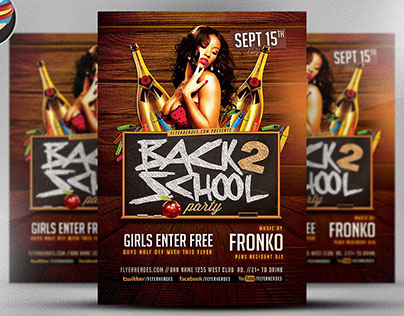 Back To School Party Flyer Template 8