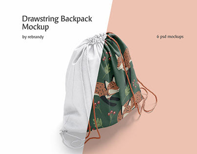Drawstring Backpack Mockup