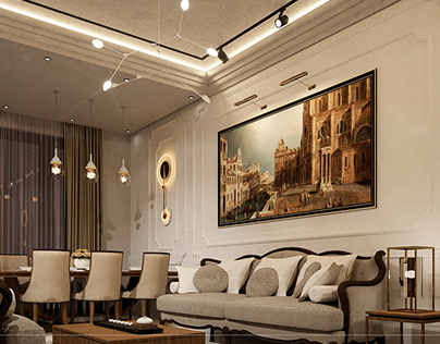 Livingroom classical design in Baghdad