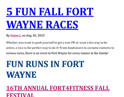 5 Fun Fall Fort Wayne Races