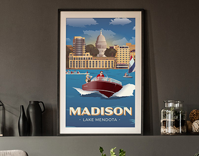 Madison, WI Travel Poster