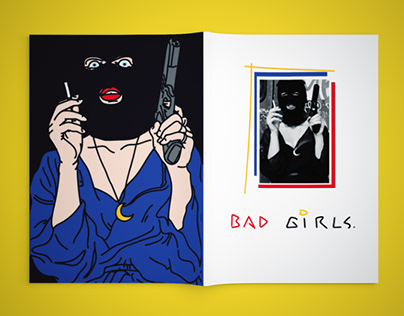 RAGDOLLS / Bad Girls zine, logo & banner illustration