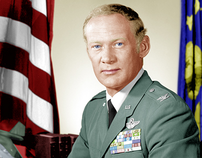 Buzz Aldrin Photo - from Black&White to Colored(2014)