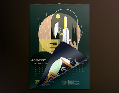 Futuristic-Themed Calendar Design