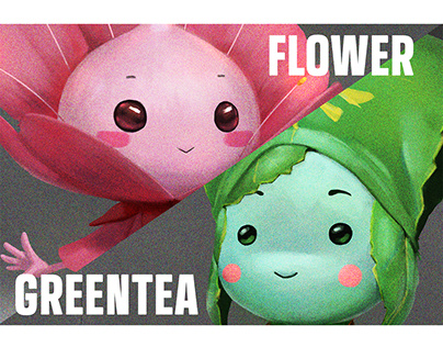 Flower + Green Tea avatar - Character Design