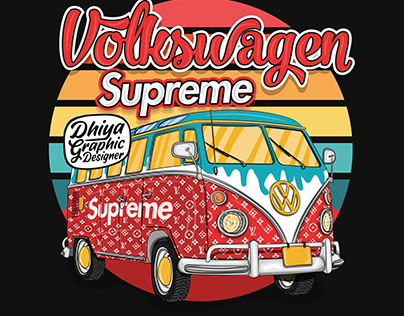Supreme Volkswagen Digital Art (Adobe Illustrator)
