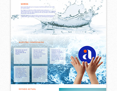 Landing page azul energía y agua