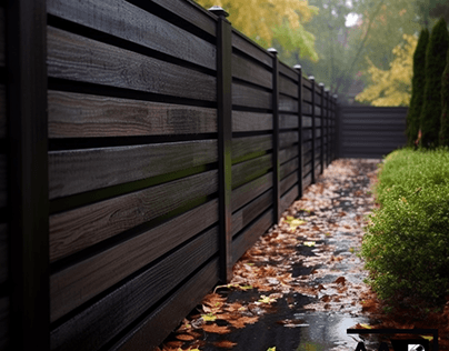 Metal Fences with Wood-Like Coating