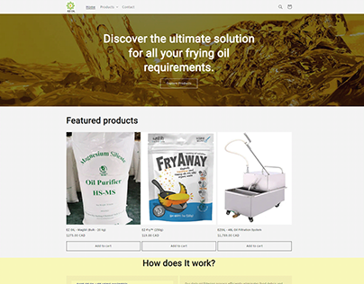 Frying Oil Filtration Website by Shopify