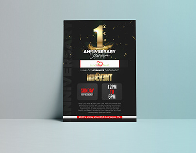Anniversary celebration flyer design for USA clients
