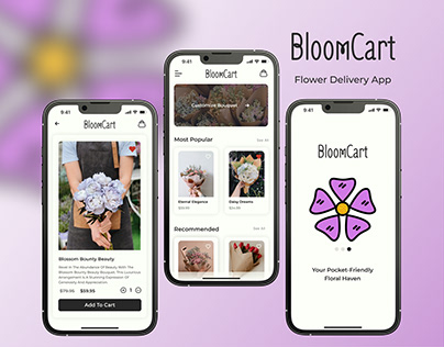 BloomCart - Flower Deliver Mobile App UI Design
