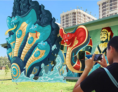 NAGA mural using Augmented Reality in Cambodia