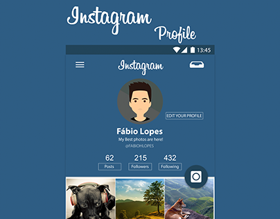 Instagram Redesign. New concept. UI/UX Material Design.