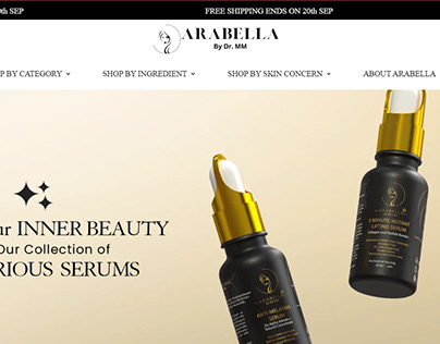Arabella Skin Care Shopify Store
