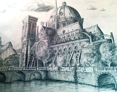 Castle Pencile Drawing