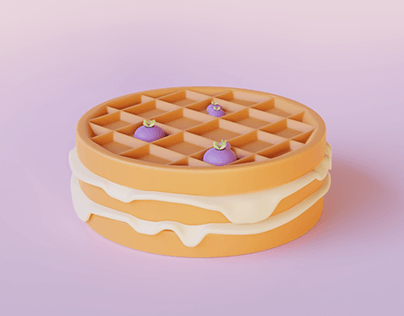 Waffles for breakfast 3D