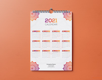 One Page Wall Calendar-2021
