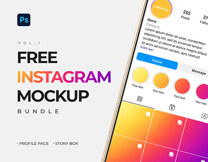 Free Instagram Profile UI Mockup PSD 2022 (Updated)