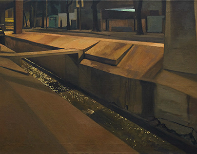 "Rio Cumprido", 120 x 60, oil on canvas