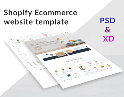 Shopify Ecommerce website PSD & XD template
