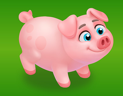Piggy character design fo commercial