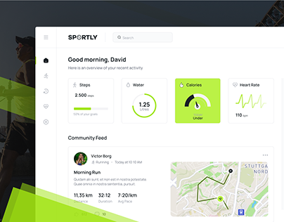SPORTLY daily routine Dashboard Design