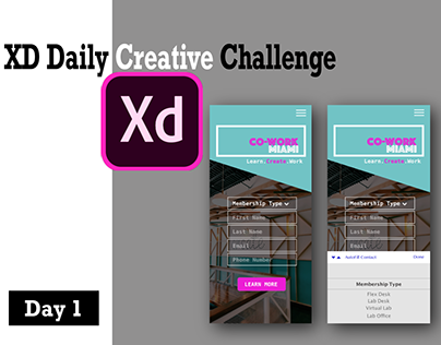 XD Daily Creative Challenge Days 1- Drop Down Menu