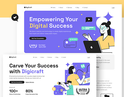 DigiCraft – Digital Agency Website UI Figma Template