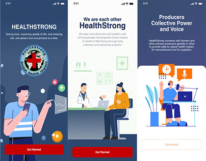 HealthStrong App Splash Screens