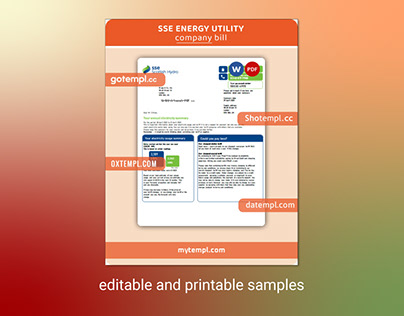 SSE Energy utility business bill, Word and PDF