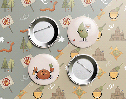 Button pins design and pattern