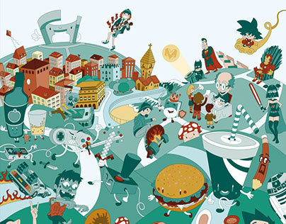 Vector illustration for Metrópoli Gijón Poster design