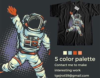 astronaut Tshirt design
